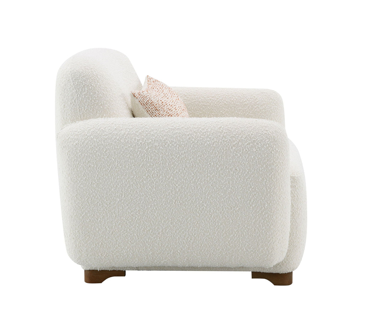 Darius - Boucle Accent Chair With 1 Toss Pillow - Beige by Couch.com