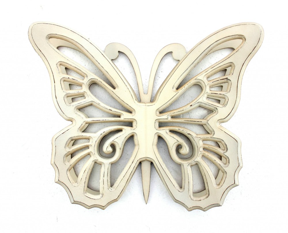 23" X 19" X 4" Red Rustic Butterfly Wooden Wall Decor