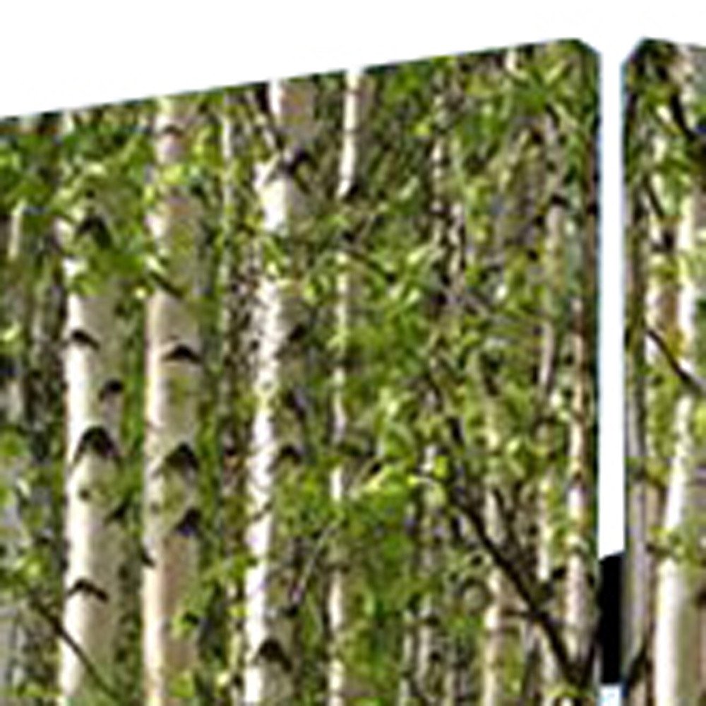84" Green Canvas Folding Four Panel Screen Room Divider