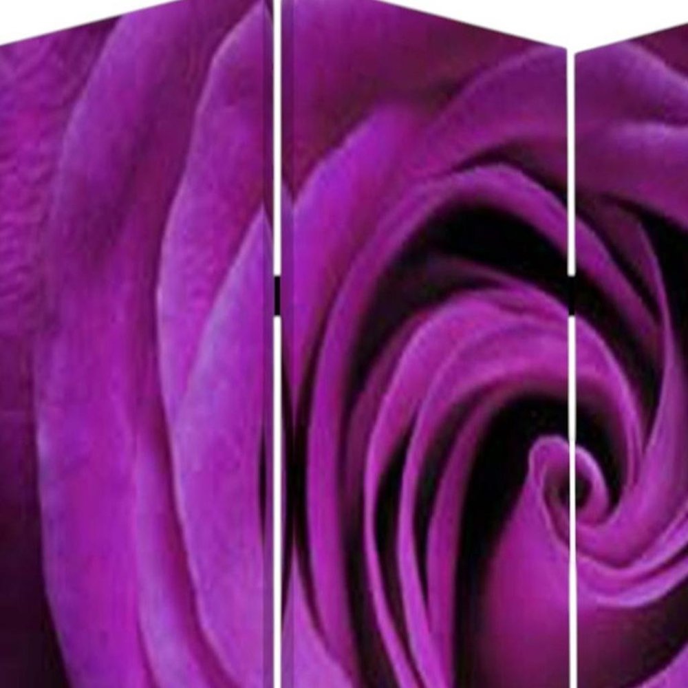 72" Pink Canvas Folding Three Panel Screen Room Divider