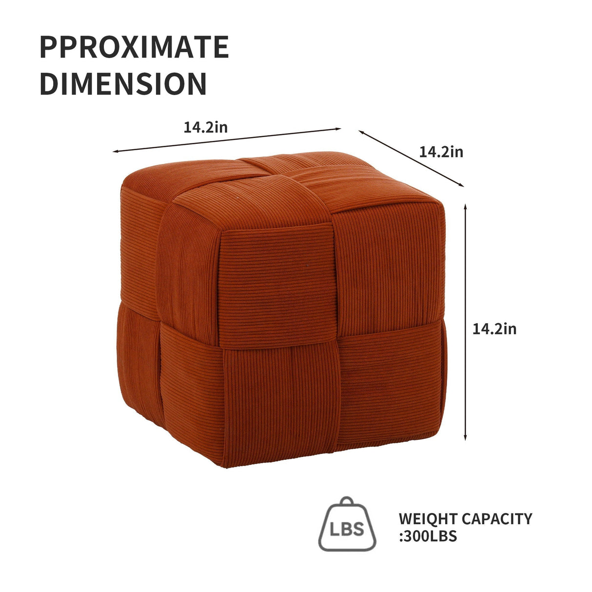 Square Ottoman Foot Rest With Woven Design