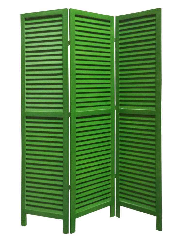 67" Black Wood Folding Three Panel Screen Room Divider