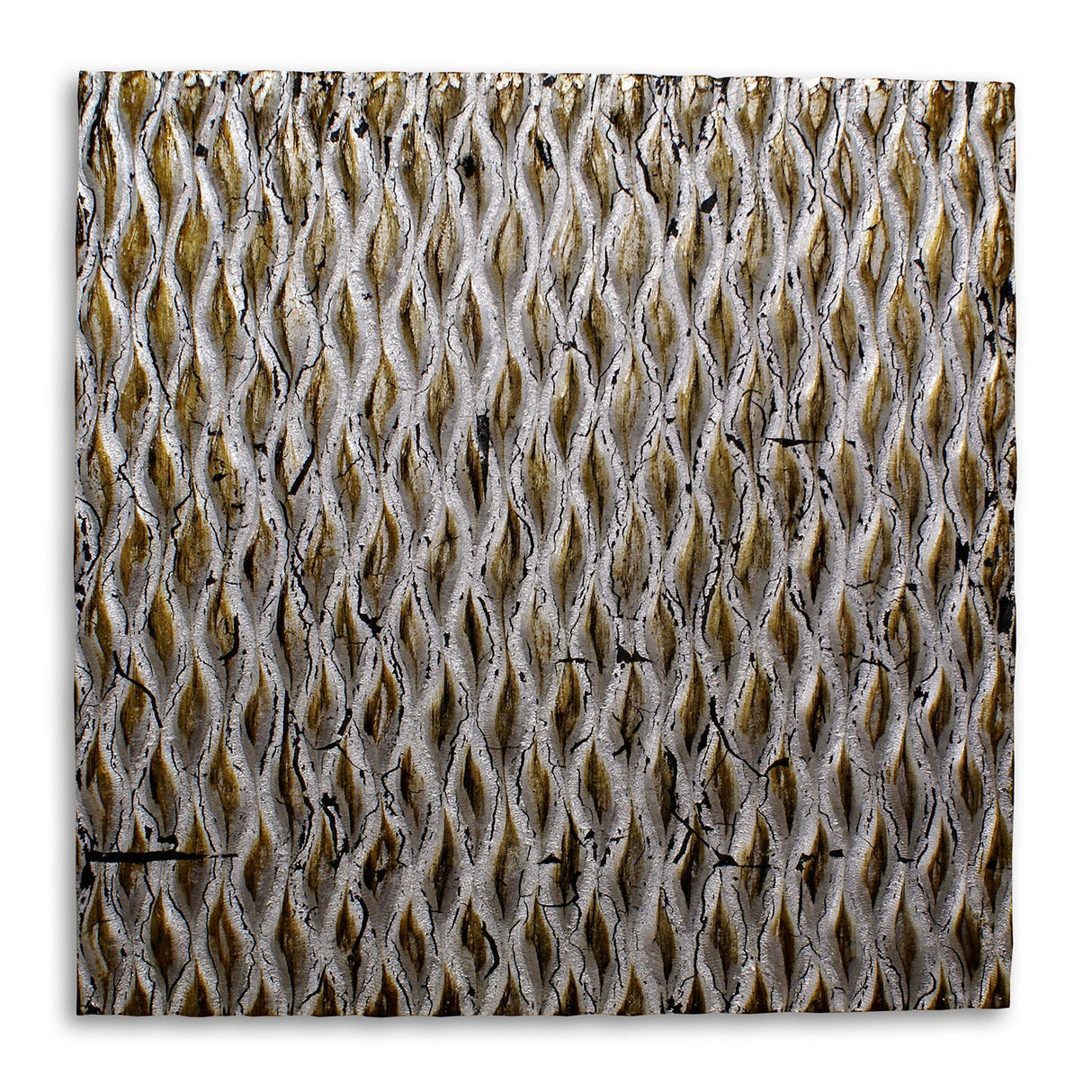 36" X 36" Silver Square Abstract Hanging Dimensional Sculpture