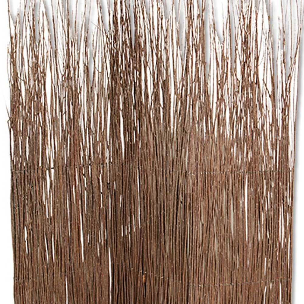 84" Brown Wood Folding Three Panel Screen Room Divider