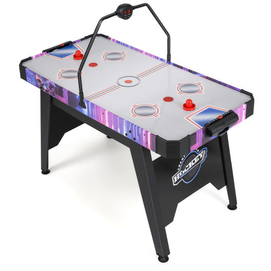 56 Inch Air Hockey Table with LED Digital Scoreboard and Powerful 12V Motor-White