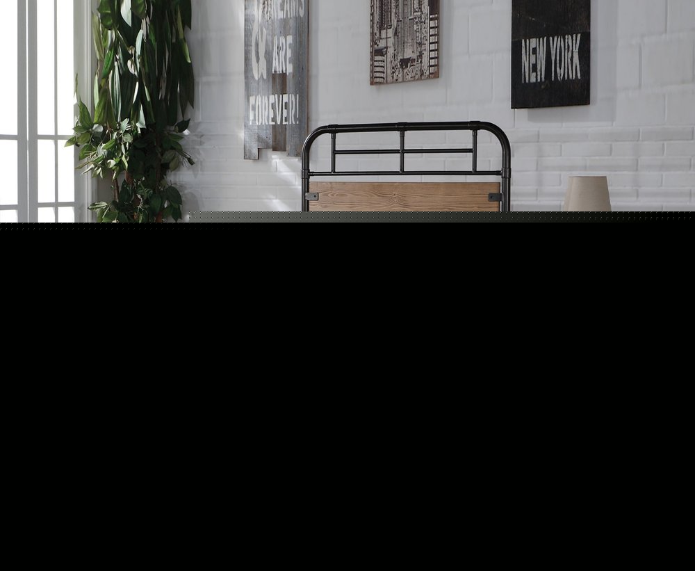 Brown and Black Solid Wood Twin Bed Frame