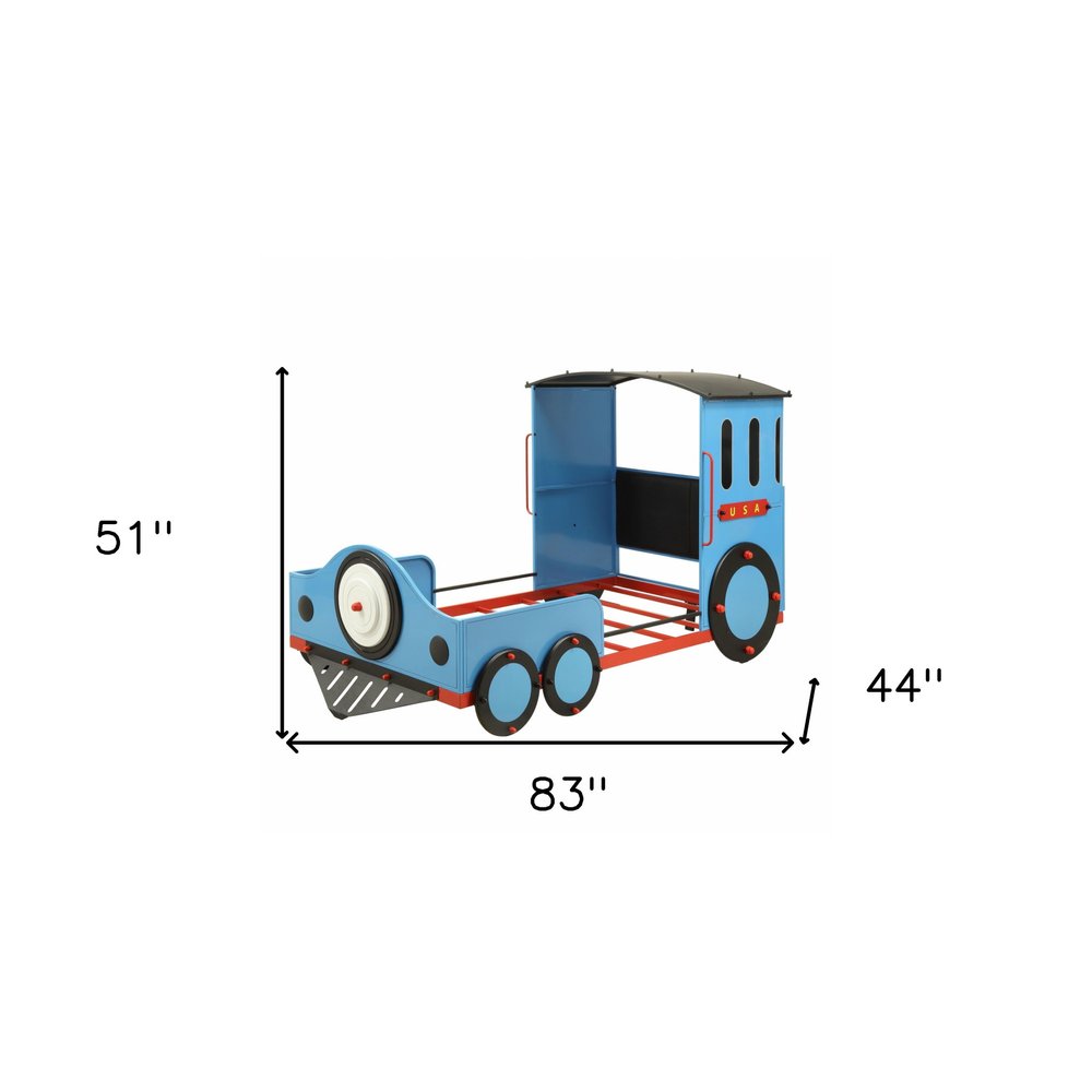 Steel Twin Red White and Blue Bed