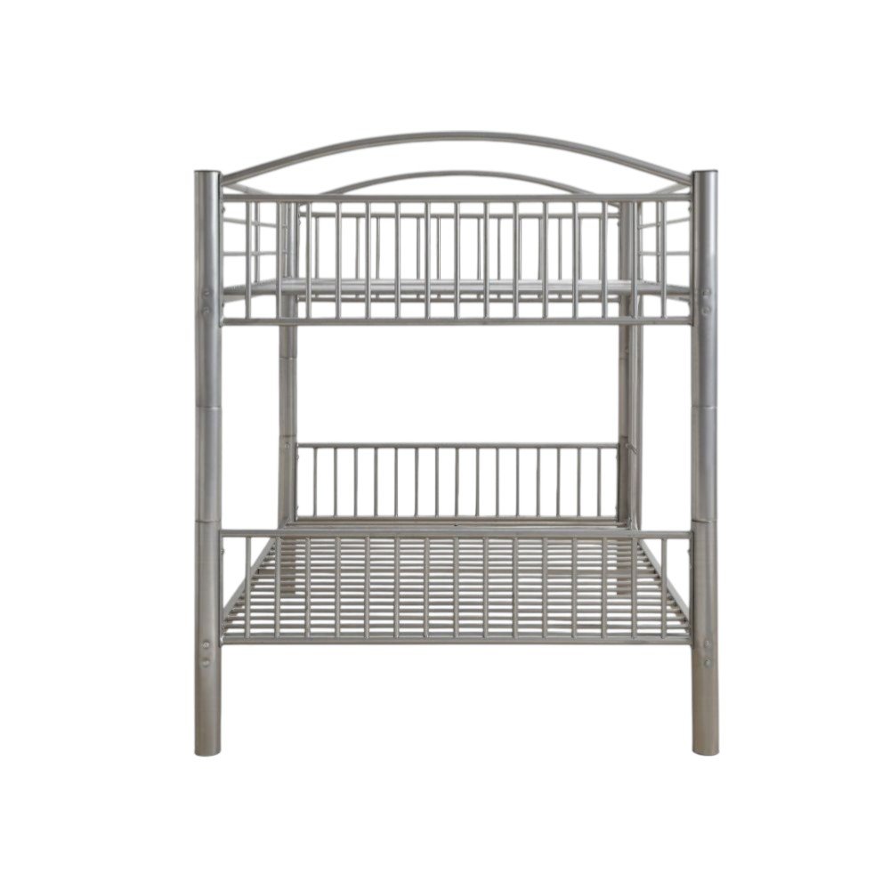 Silver Full Over Full Metal Bunk Bed