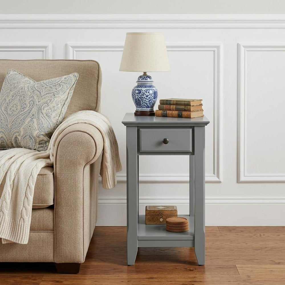 23" Pale Green Single Drawer End Table