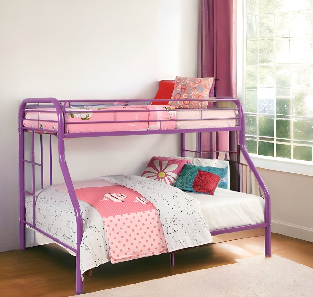 78" X 54" X 60" Twin Over Full Rainbow Metal Tube Bunk Bed