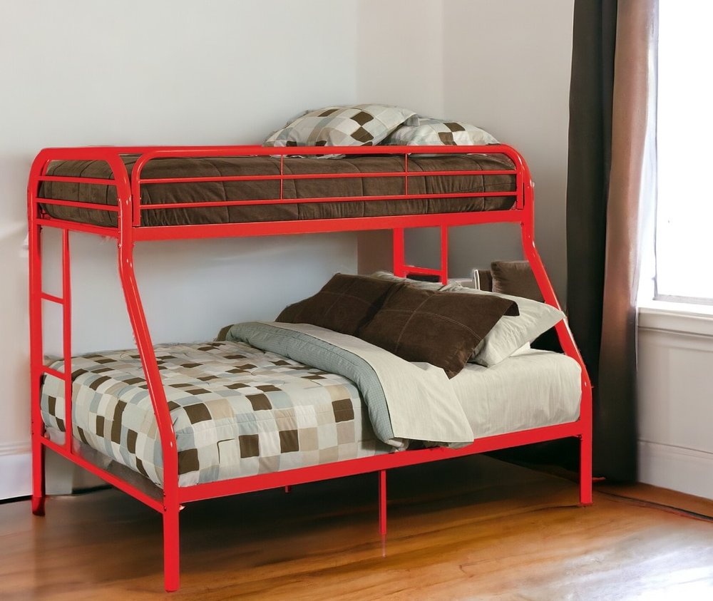 78" X 54" X 60" Twin Over Full Rainbow Metal Tube Bunk Bed