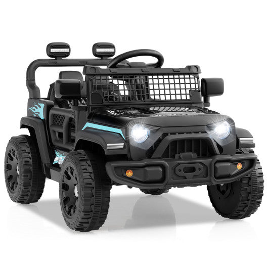 12V Kids Ride on Truck Car Battery Powered Electric Vehicle-Black