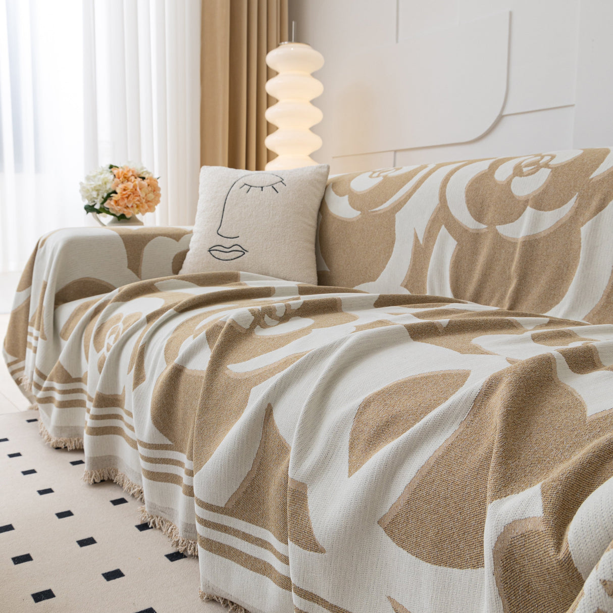 Chenille Sofa Cover Blanket, Couch Cover Blanket Throws for Couches Living Room Furniture Throw Covers