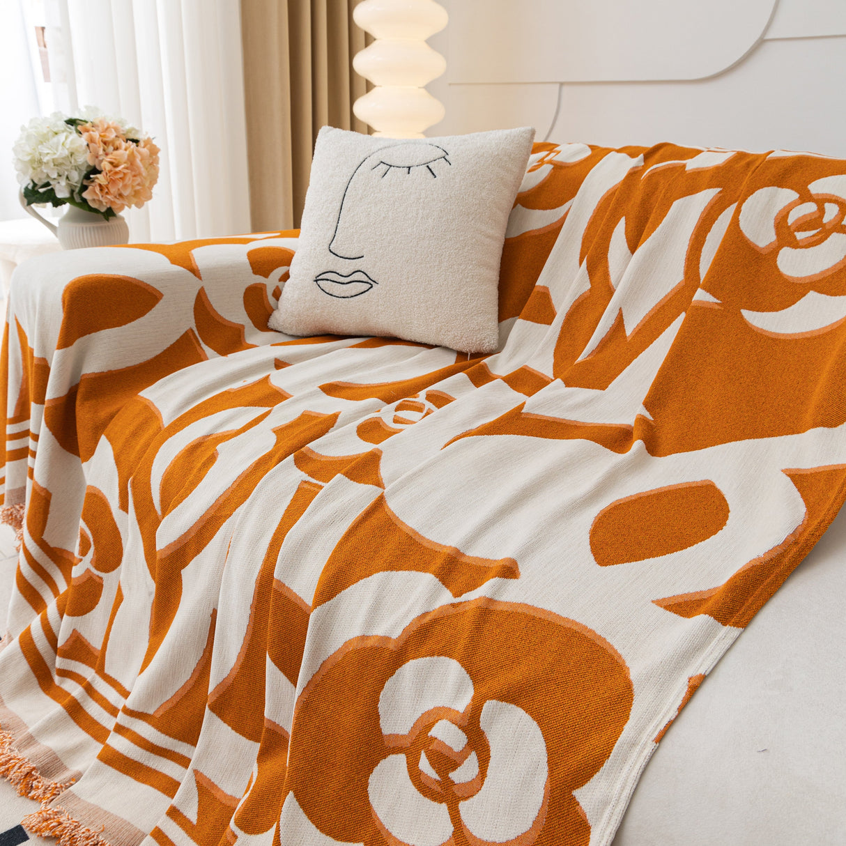 Chenille Sofa Cover Blanket, Couch Cover Blanket Throws for Couches Living Room Furniture Throw Covers