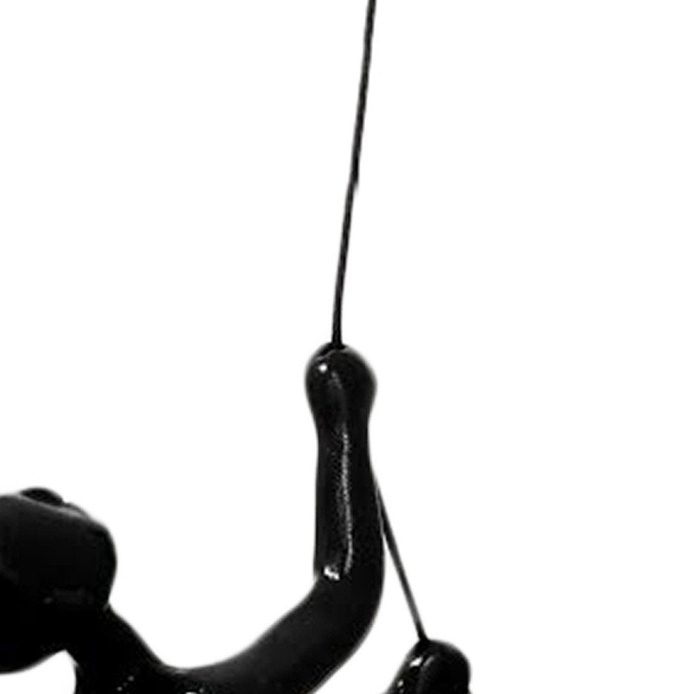 6" X 4" Black Resin Climbing Man Hanging Dimensional Sculpture