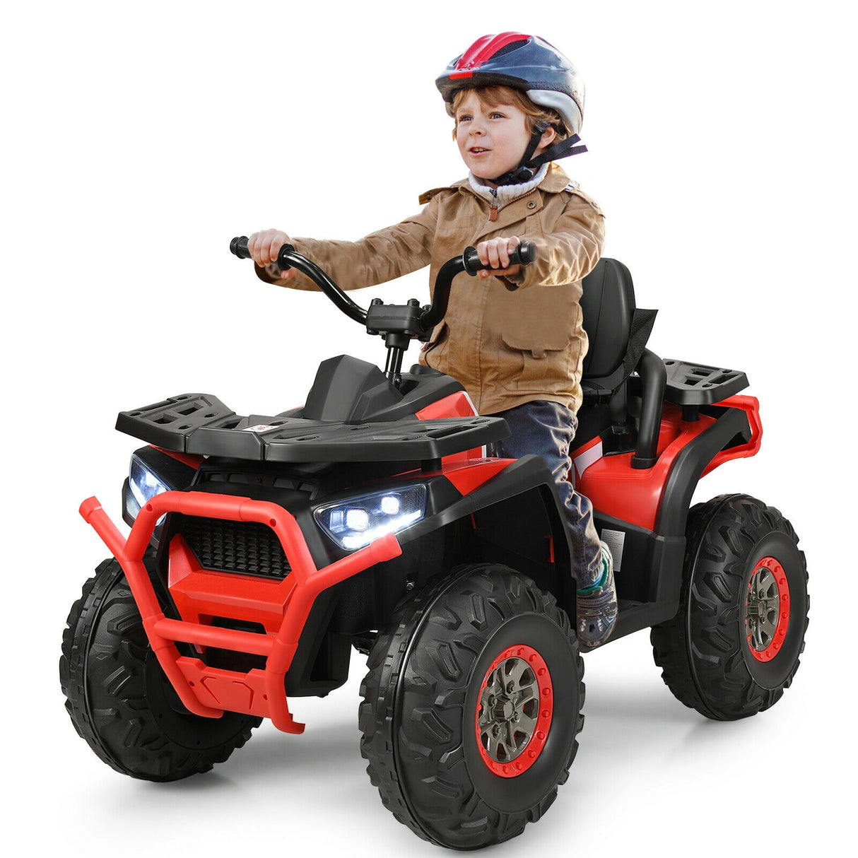 12 V Kids Electric 4-Wheeler ATV Quad with MP3 and LED Lights-Black