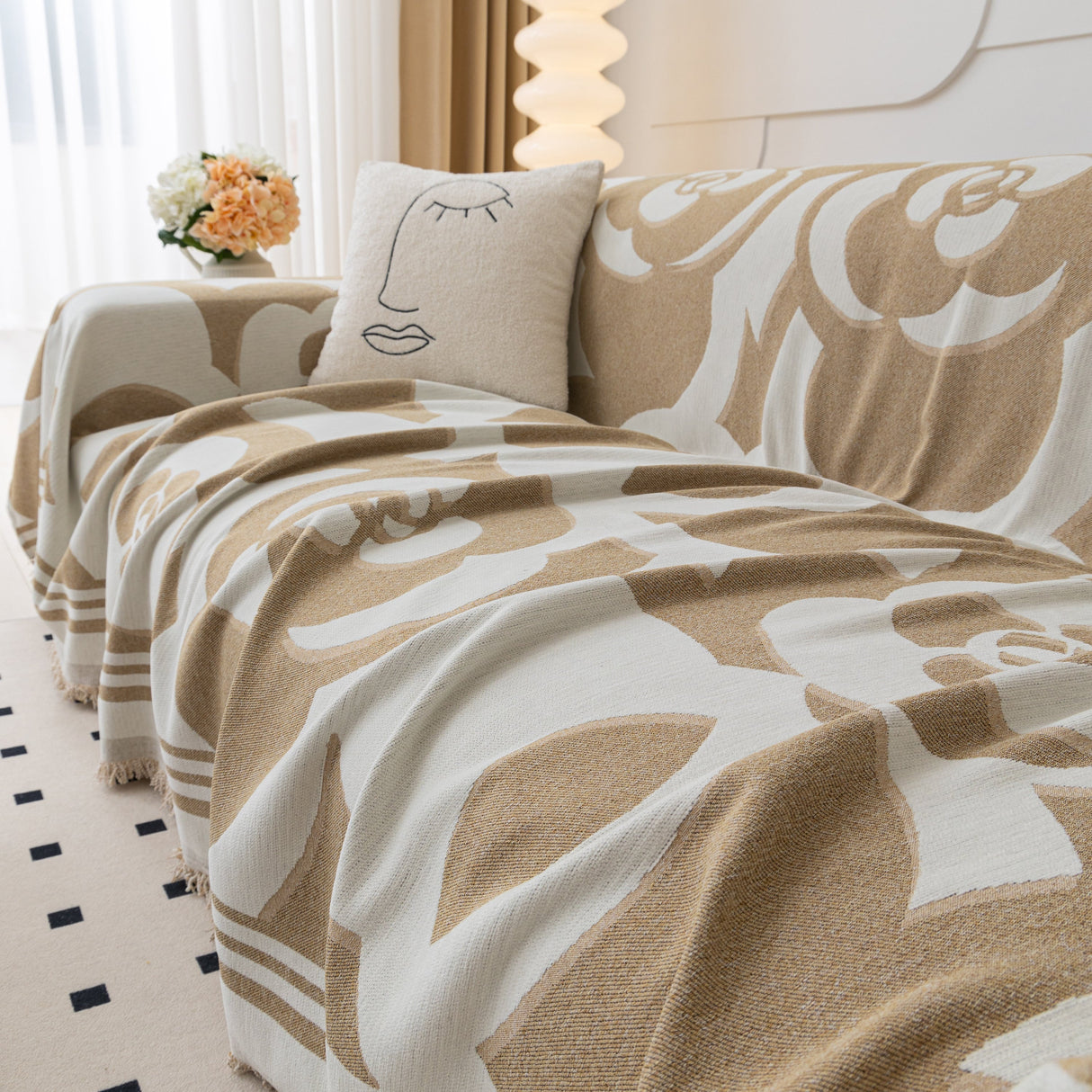 Chenille Sofa Cover Blanket, Couch Cover Blanket Throws for Couches Living Room Furniture Throw Covers