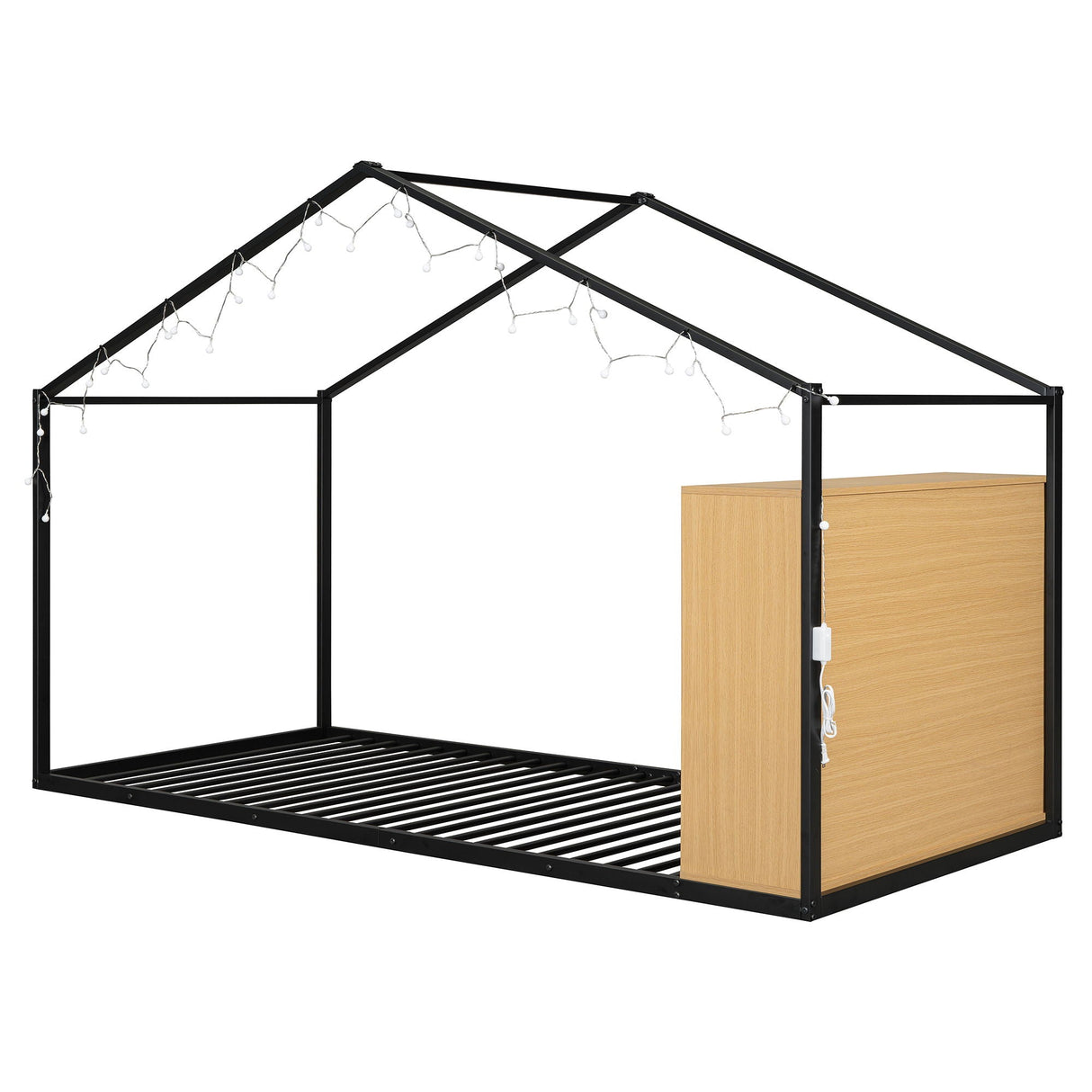 Bed House Frame With Shelves And Lights by Couch.com