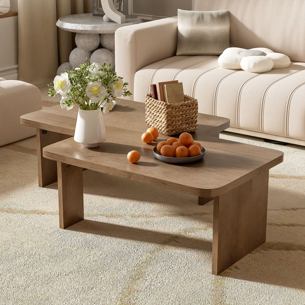 Modern Minimalist Coffee Table Set With Splicing Design by Couch.com