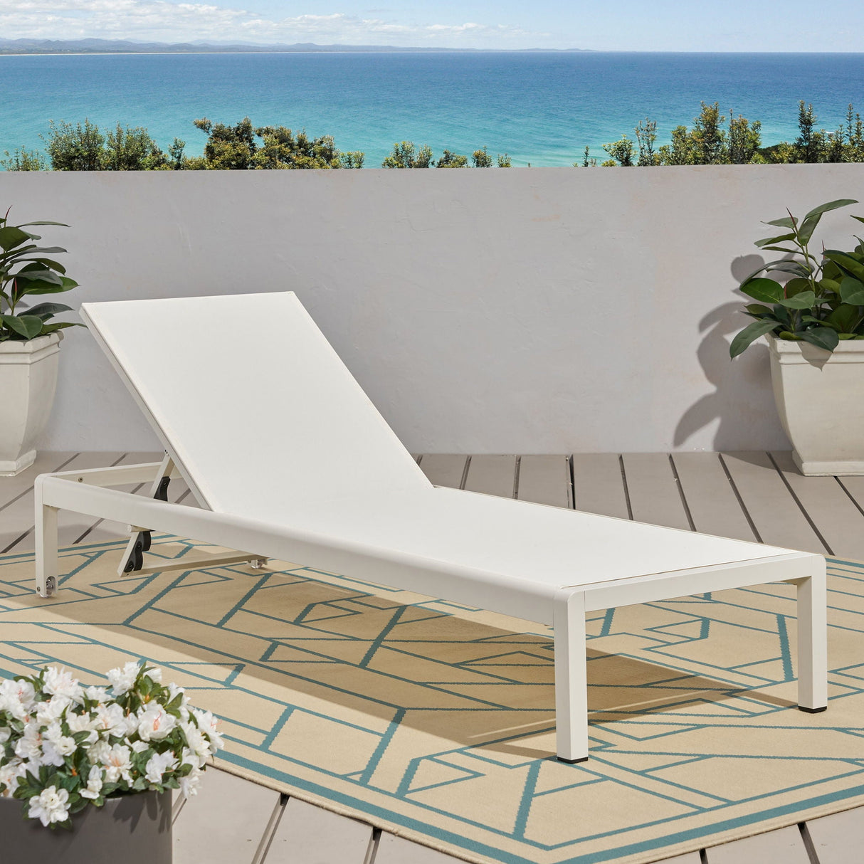 Outdoor Patio Chaise Lounge With 5 Reclining Positions by Couch.com