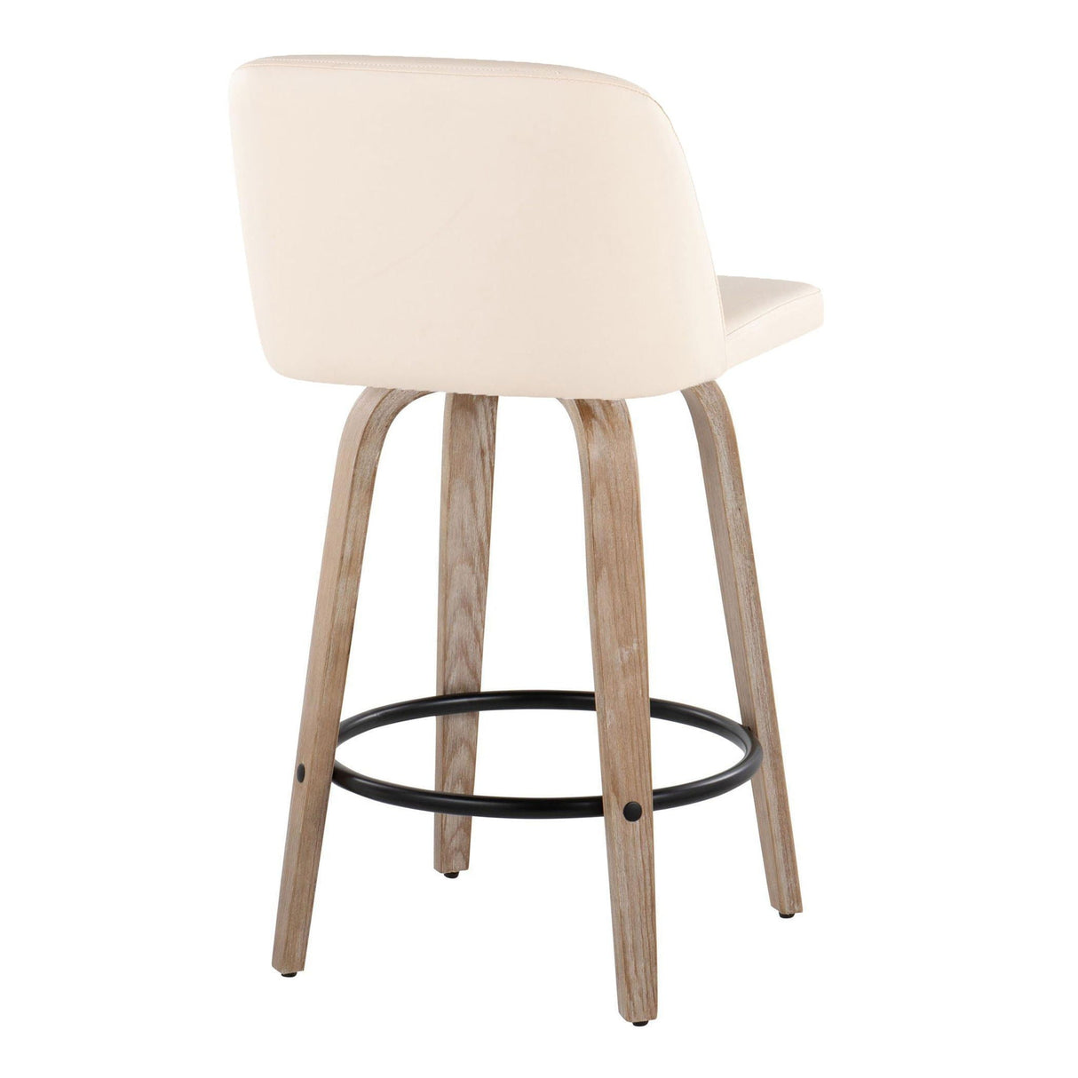 Toriano - Contemporary Fixed-Height Counter Stool & Swivel With Round Footrest (Set of 2) by Couch.com