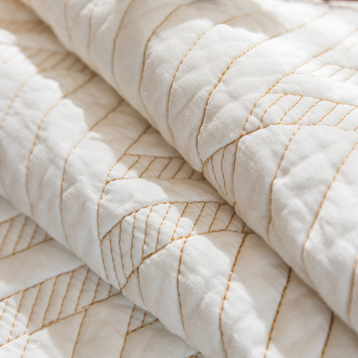 Quilted Geometric Cotton Sofa Cover, Non-Slip & Thick Padded Furniture Covers