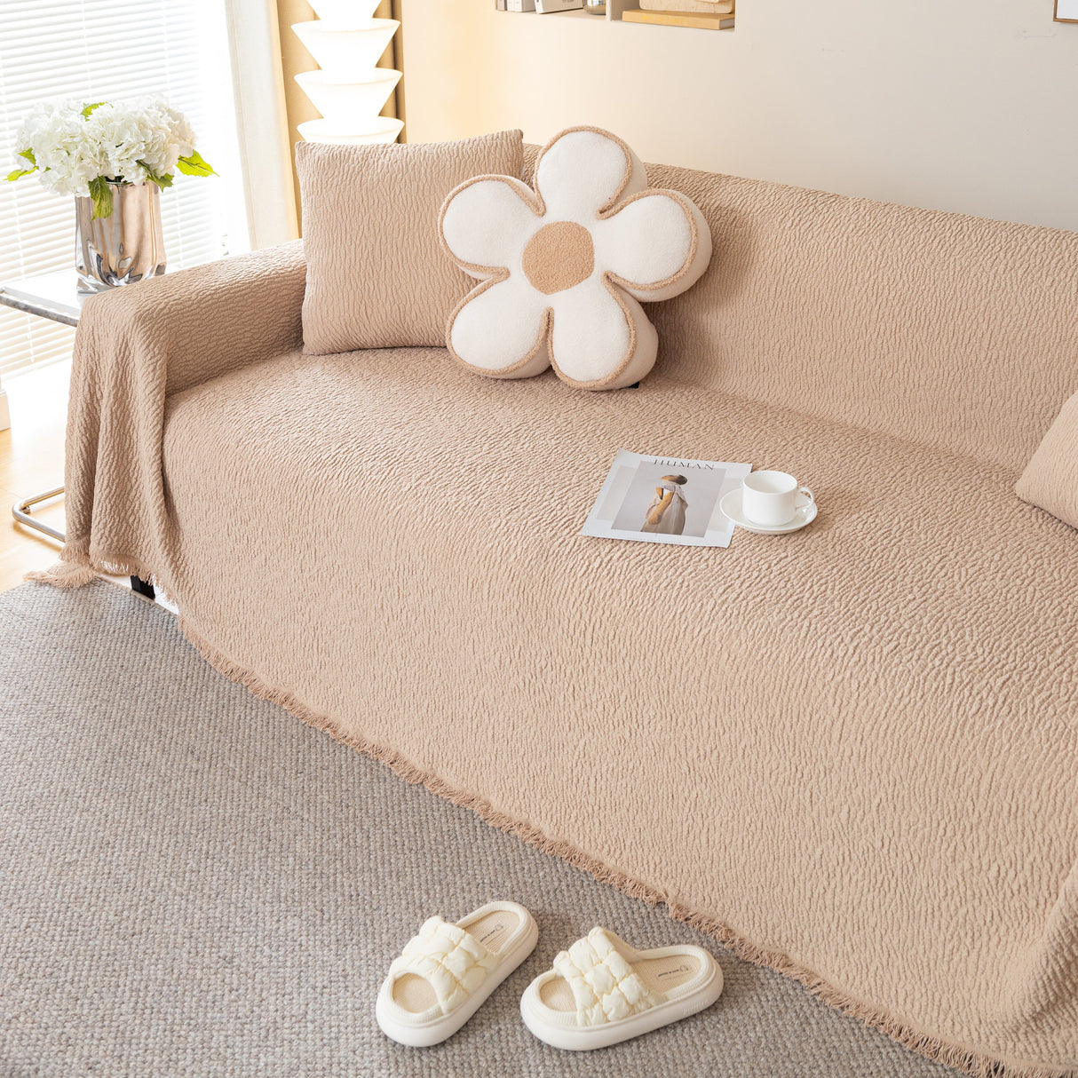 Sofa Throw Covers L-Shape Sectional Couch Cover for Dogs Cats Furniture Protector