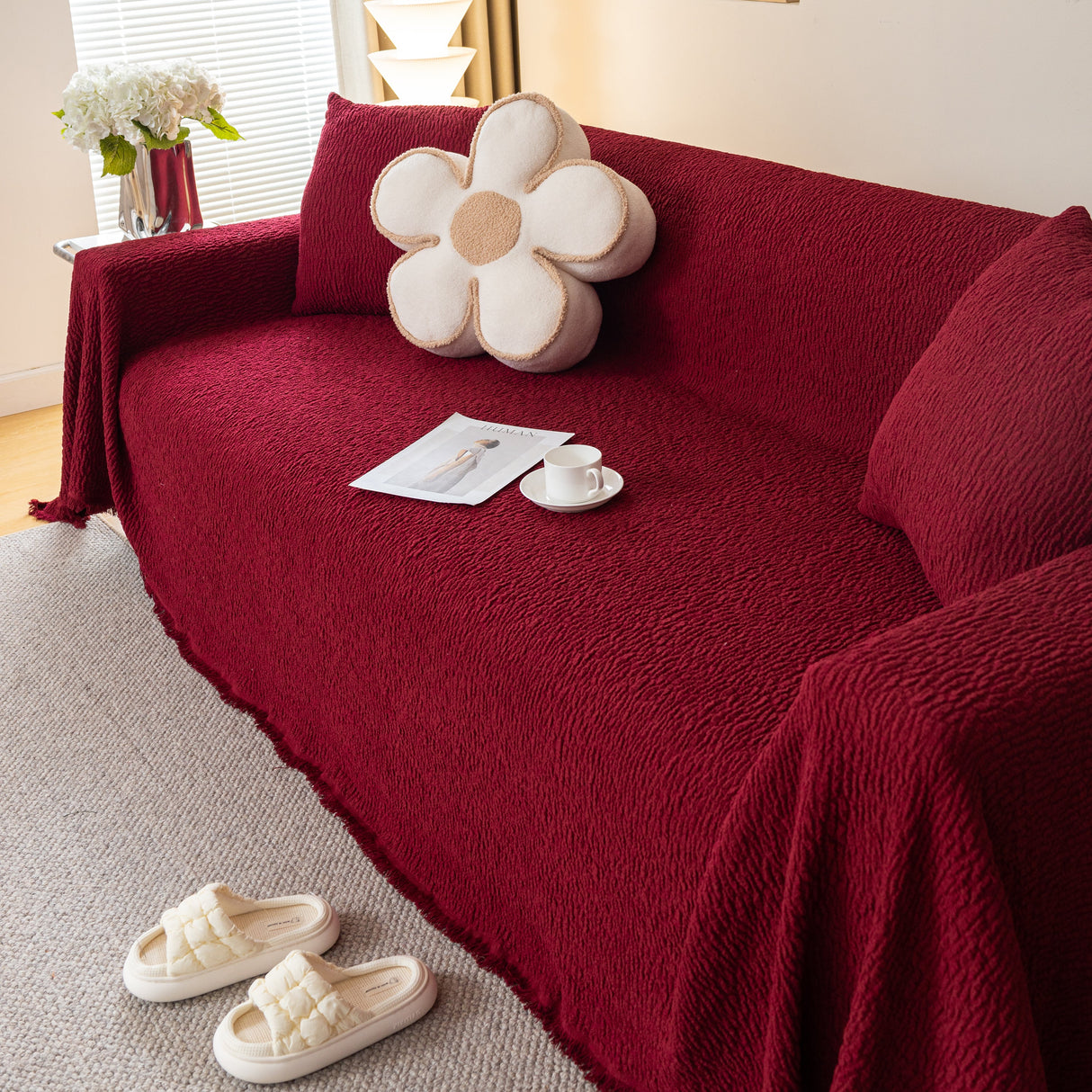 Sofa Throw Covers L-Shape Sectional Couch Cover for Dogs Cats Furniture Protector