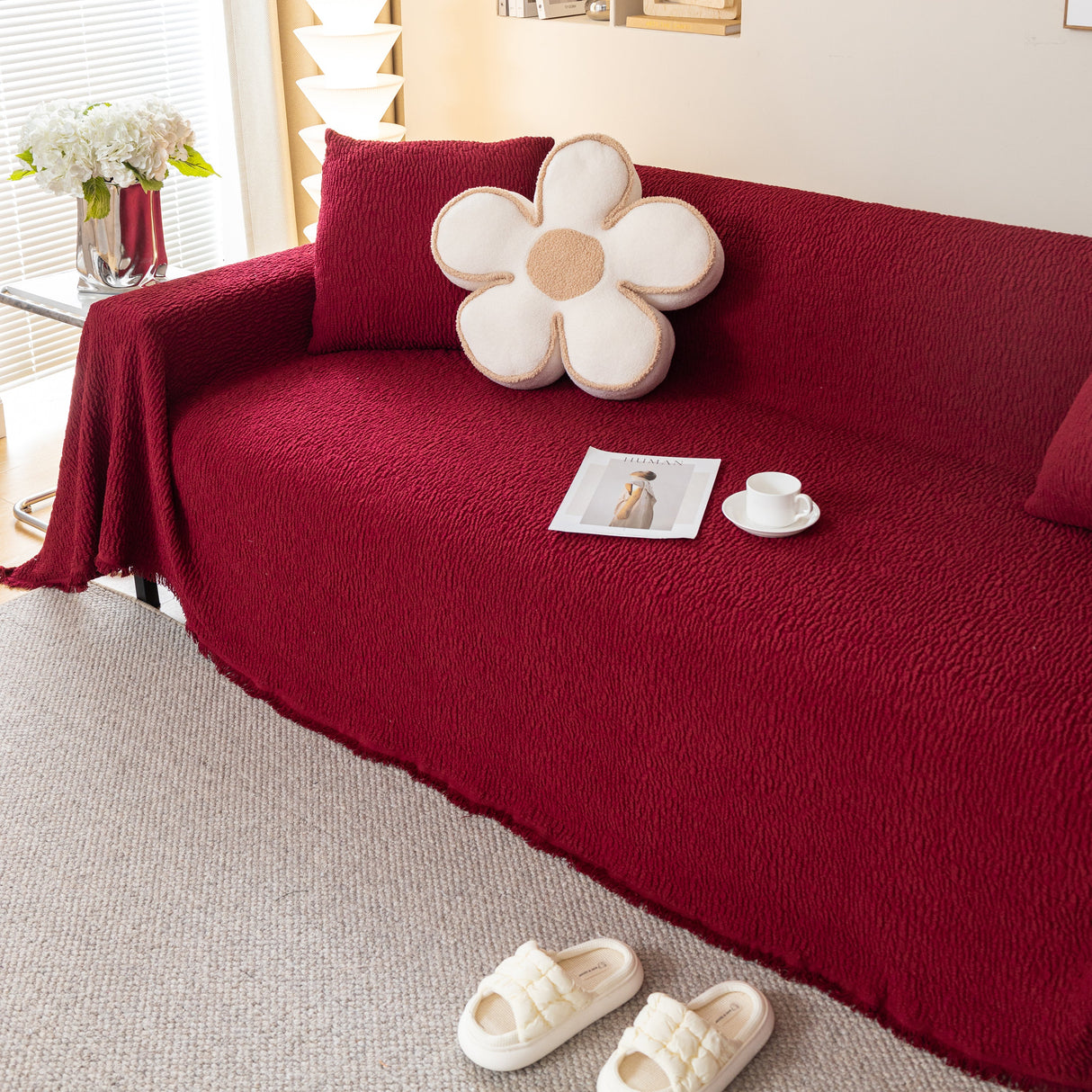 Sofa Throw Covers L-Shape Sectional Couch Cover for Dogs Cats Furniture Protector