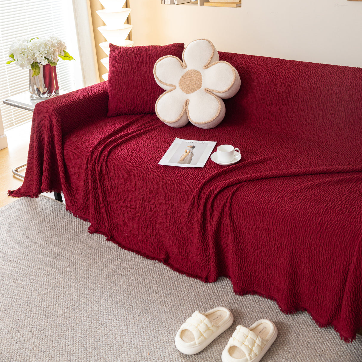 Sofa Throw Covers L-Shape Sectional Couch Cover for Dogs Cats Furniture Protector