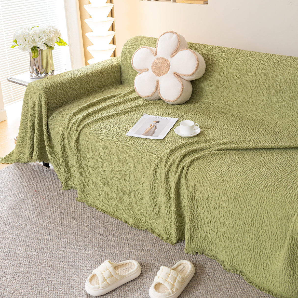 Sofa Throw Covers L-Shape Sectional Couch Cover for Dogs Cats Furniture Protector