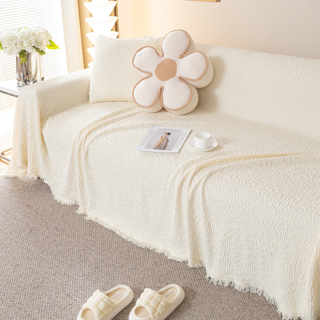 Sofa Throw Covers L-Shape Sectional Couch Cover for Dogs Cats Furniture Protector