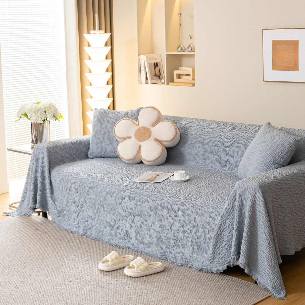 Sofa Throw Covers L-Shape Sectional Couch Cover for Dogs Cats Furniture Protector