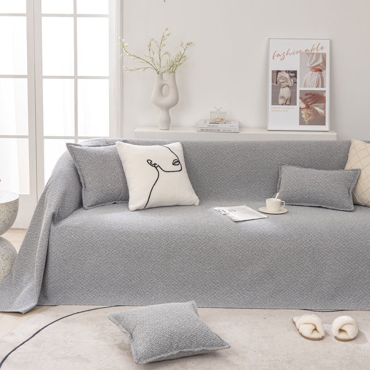 Couch Non Slip Covers for Sectionals, Sofa Cover Blanket, Extra Large Cover Throws for Couches