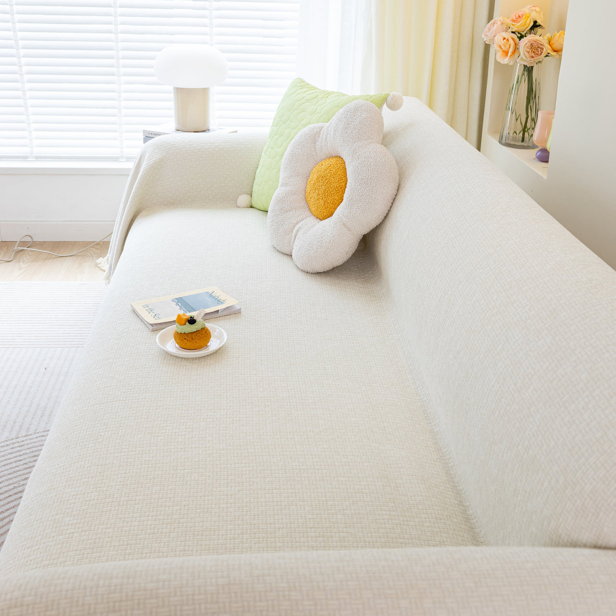 Chenille Large Throw Couch Cover Blanket with Water-Resistant for Futon, Loveseat, and L-Shaped Sofa