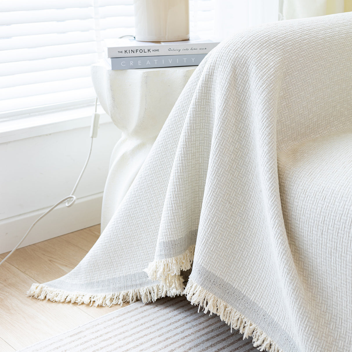 Chenille Large Throw Couch Cover Blanket with Water-Resistant for Futon, Loveseat, and L-Shaped Sofa