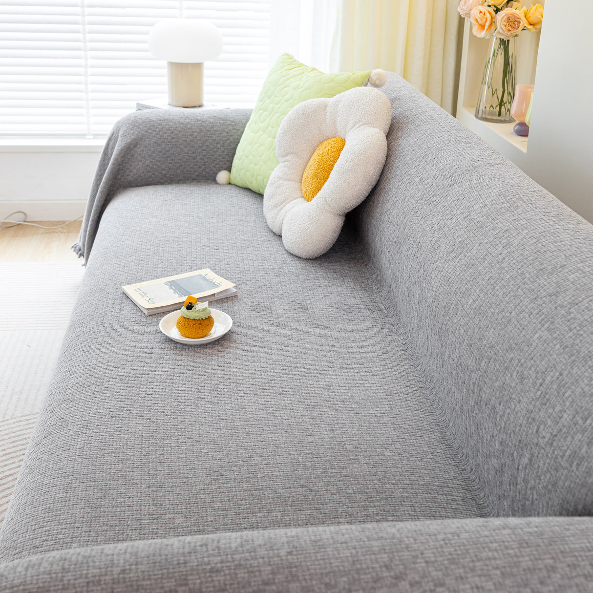 Chenille Large Throw Couch Cover Blanket with Water-Resistant for Futon, Loveseat, and L-Shaped Sofa