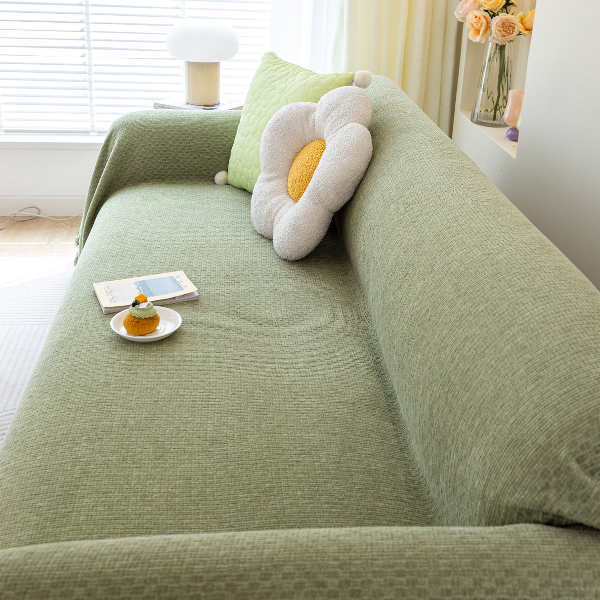 Chenille Large Throw Couch Cover Blanket with Water-Resistant for Futon, Loveseat, and L-Shaped Sofa