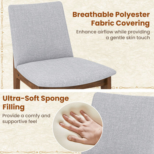 Set of 2 Wooden Dining Chairs Upholstered with High Curved Back-Walnut