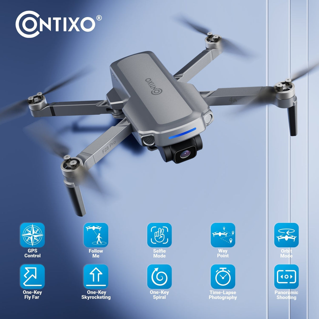 Contixo F28 Pro Foldable Drone With 4K FHD Camera and Carrying Case