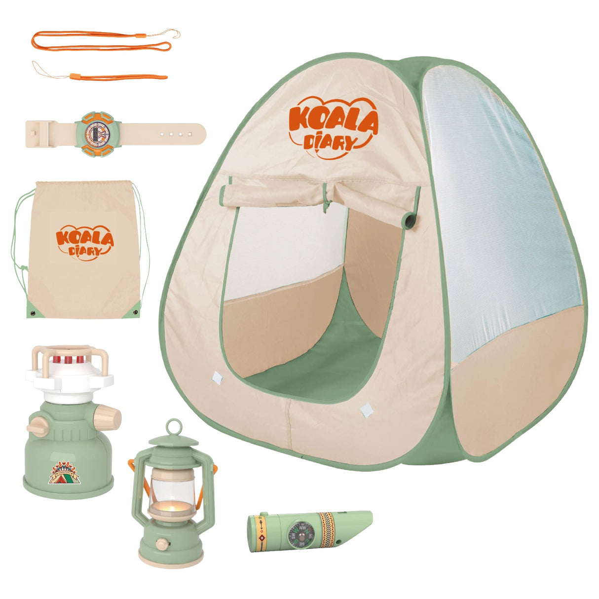 JoyBox Kids Camping Set with Pop Up Tent and 20 Accessories for Pretend Play Adventures by Contixo
