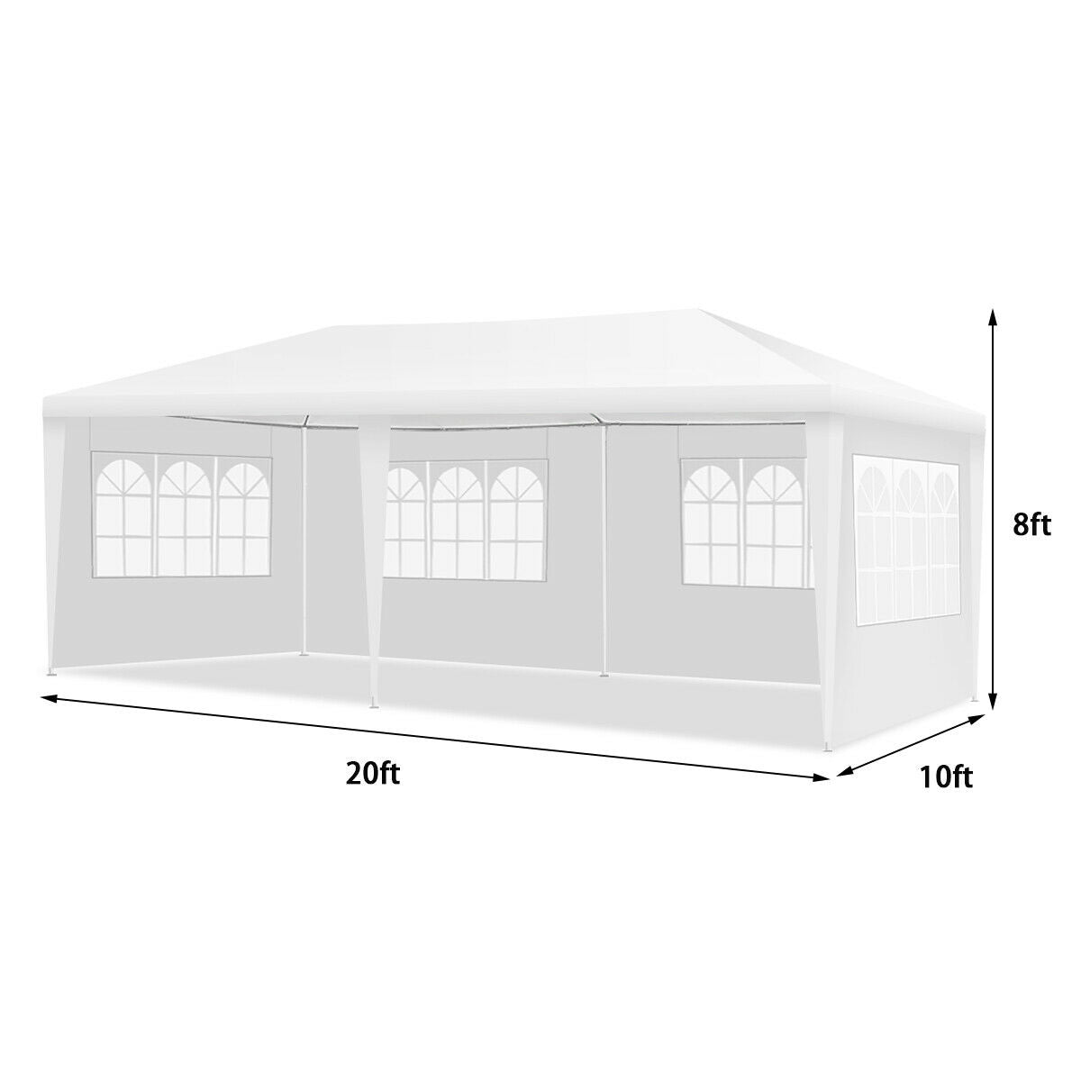 10 x 20 Feet Outdoor Party Wedding Canopy Tent with Removable Walls and Carry Bag by DirectDeals
