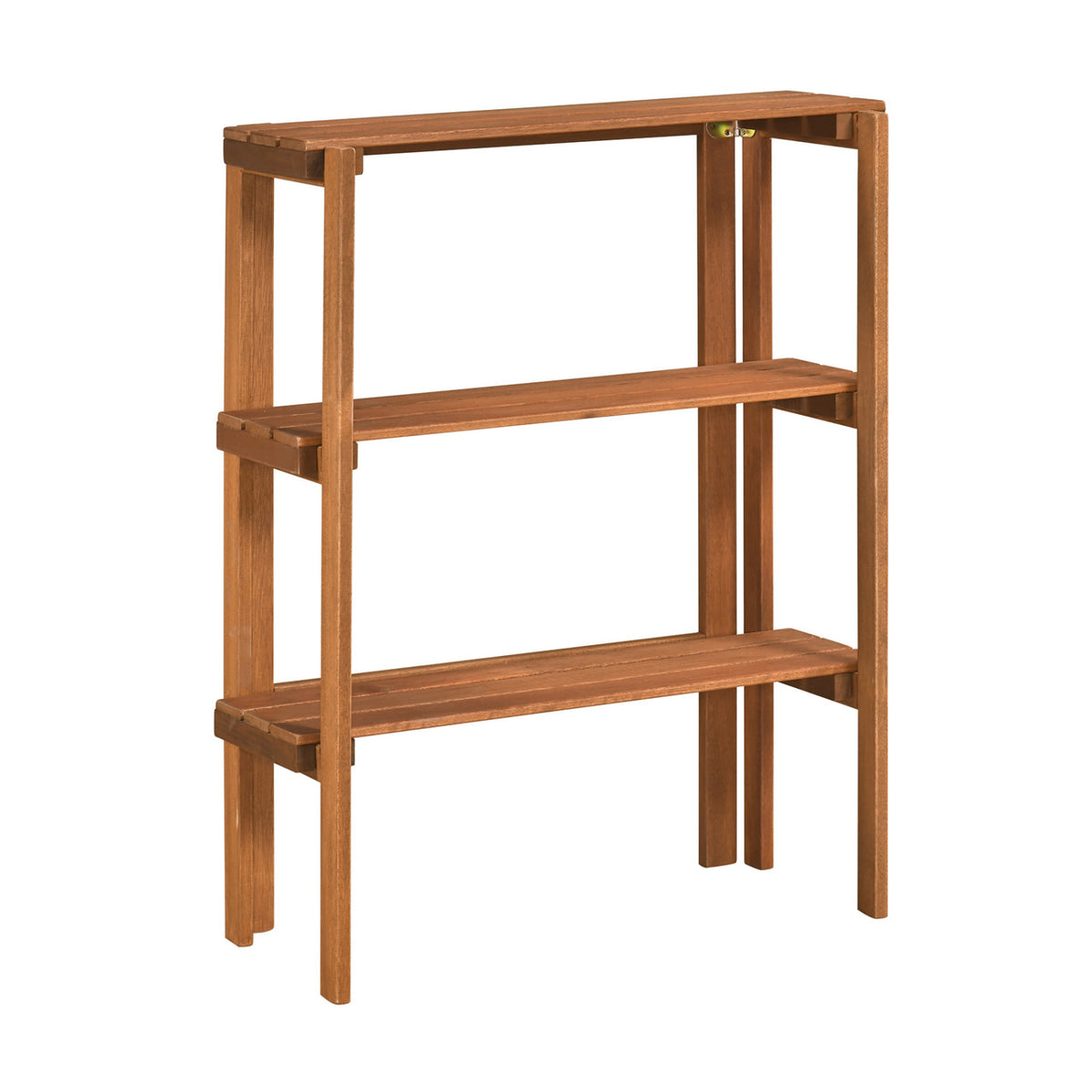 2/3-Tier Folding Wooden Storage Shelves for Entryway and Garden-3-Tier