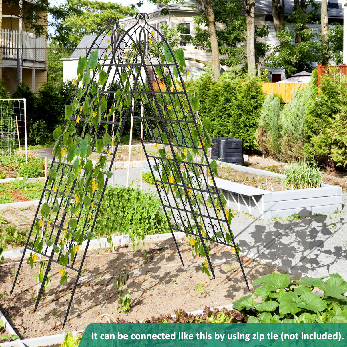2/4 Pack 71 x 20 Inch Metal Garden Trellis for Climbing Plants-Set of 4