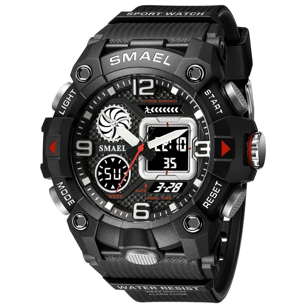 Sport Watch For Men WIth Dual Time Waterproof 50M Miliatry Watches Chronograph Alarm Army Wristwatch