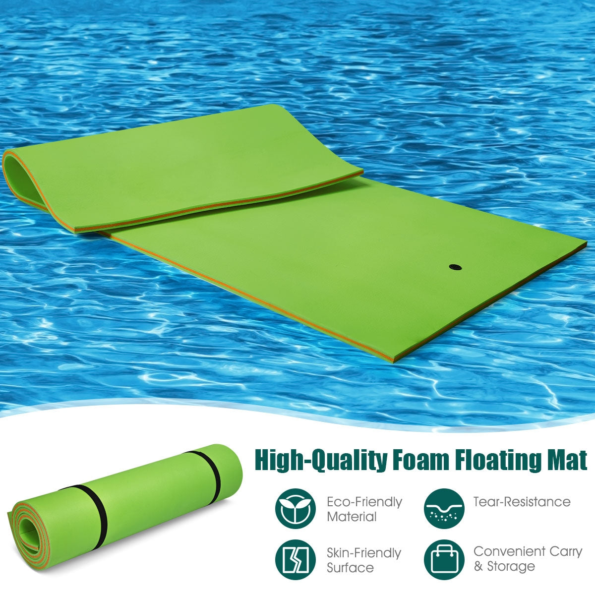 12 ™ x 6 ™ 3 Layer Floating Water Pad-Green