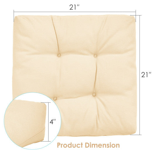 21 Inch x 21 Inch Patio Chair Seat Cushion Pads for Indoor and Outdoor-Beige