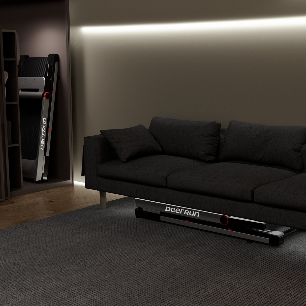 DeerRun A1 Pro Move+ 6% Incline Foldable Treadmill——2025 Upgraded Chip & NFC Support | 350Lbs, 10mph Silver