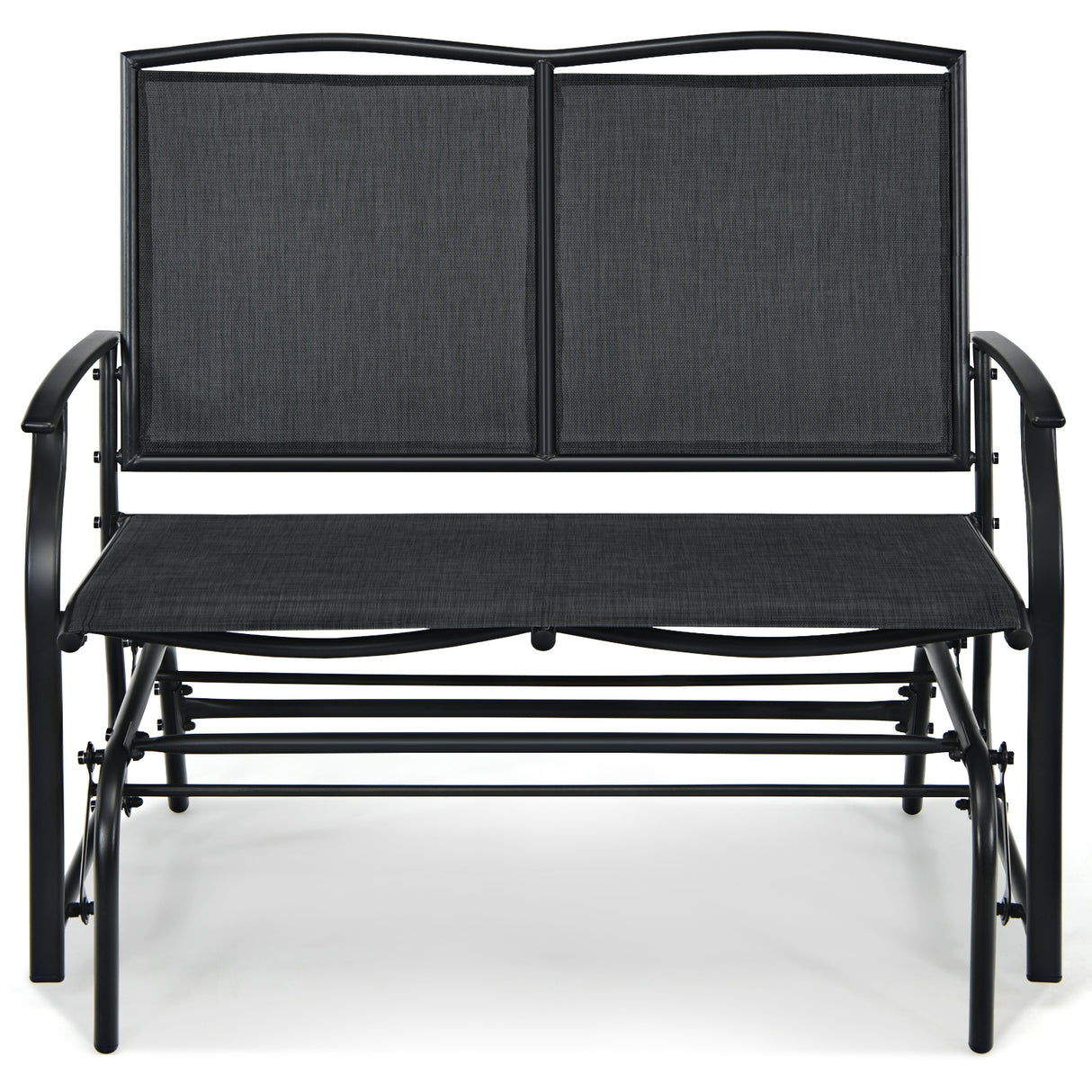 Iron Patio Rocking Chair for Outdoor Backyard and Lawn-Gray