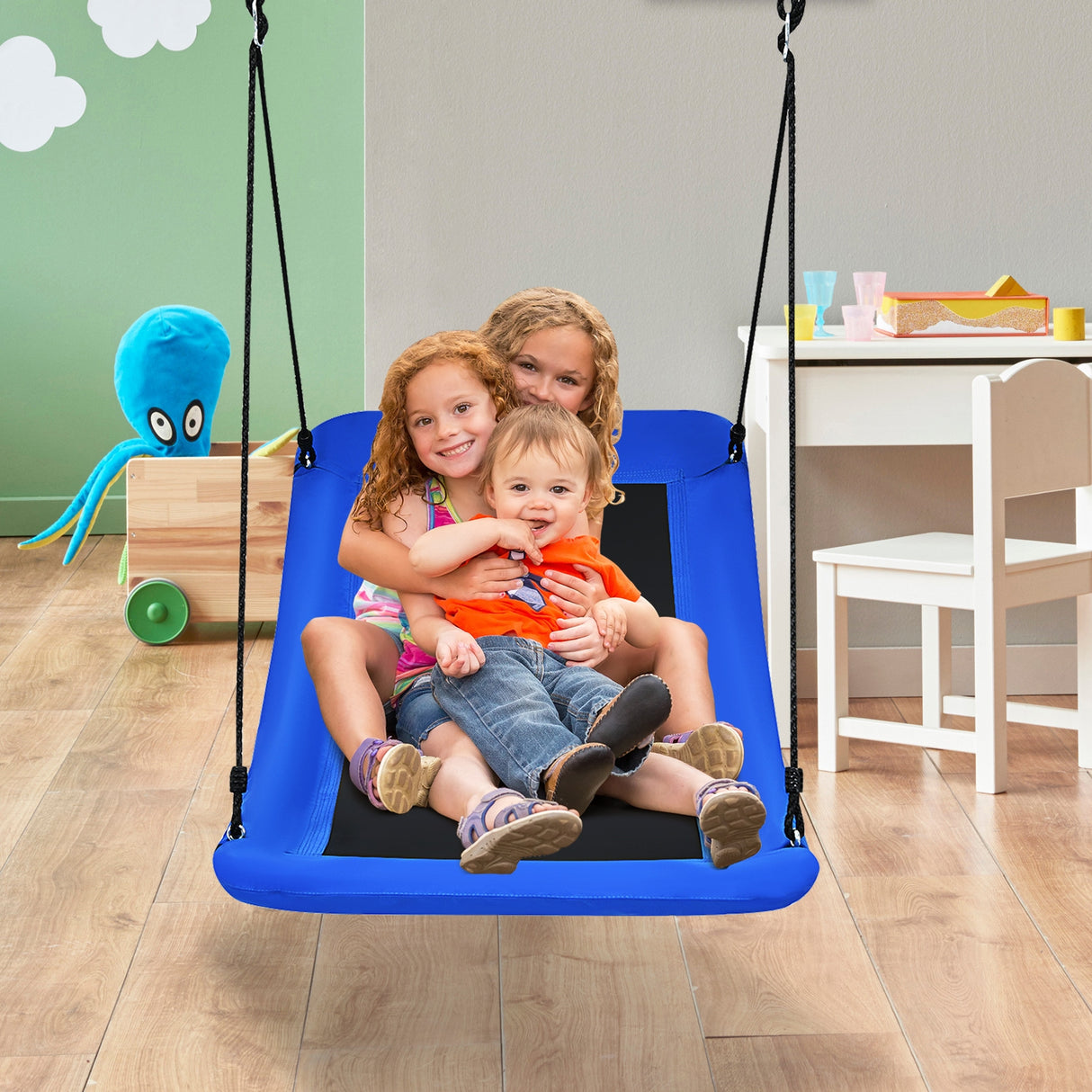700lb Giant 60 Inch Platform Tree Swing for Kids and Adults-Multicolor